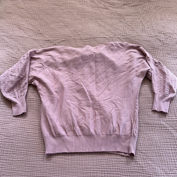 Mauve Derek Heart 3/4 Sleeve Sweater - Picture 2 of 3